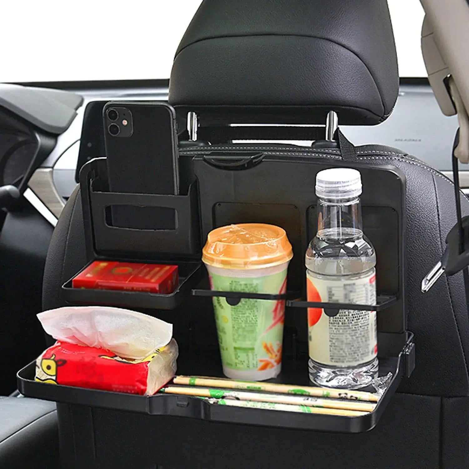 car backseat meal and snack tray