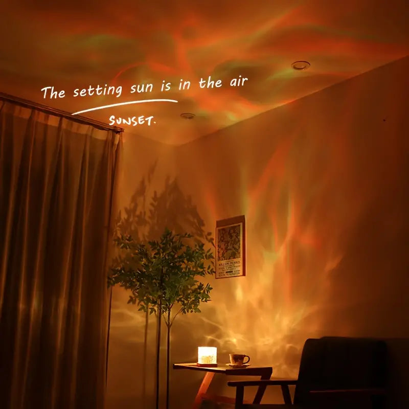 Dynamic Water Ripple Night Light LED Projector Lamp for Bed