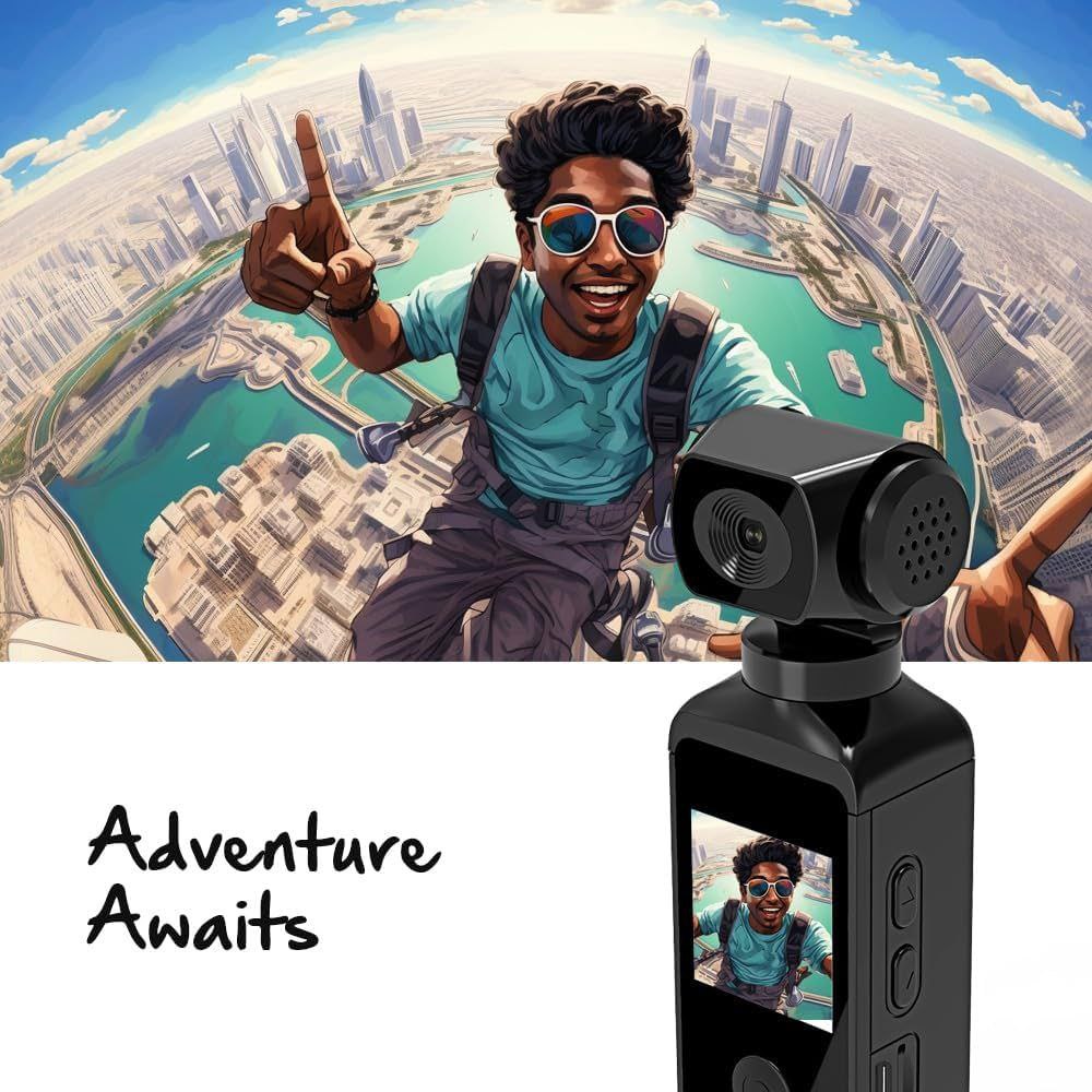 v                                                                                                                                          Ultra HD Pocket Action Camera Rotatable Vlog Wifi Mini Sport                  