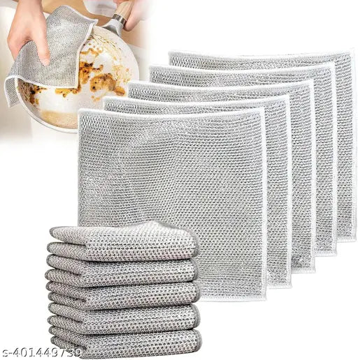 Kitchen Towel Multipurpose Wire Dishwashing Scrubber for Wet