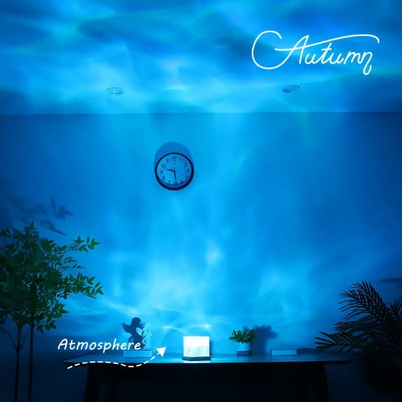 Dynamic Water Ripple Night Light LED Projector Lamp for Bed