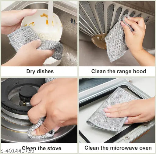 Kitchen Towel Multipurpose Wire Dishwashing Scrubber for Wet