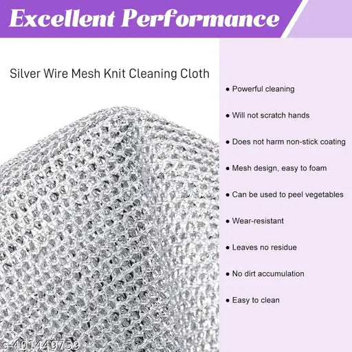 Kitchen Towel Multipurpose Wire Dishwashing Scrubber for Wet